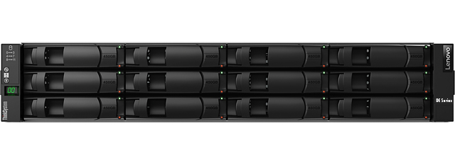 Baie de disques SAN hybride 2U12 à grand facteur de forme Lenovo ThinkSystem DE2000H