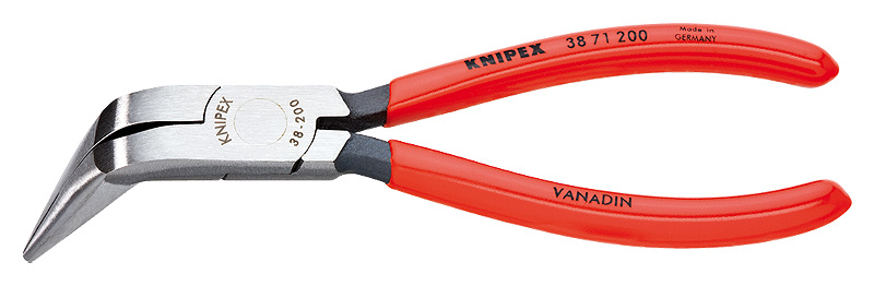 KNIPEX Pince à becs plats et ronds coudés à 70° pour l'électronique et la mécanique fine 200 mm 38 71