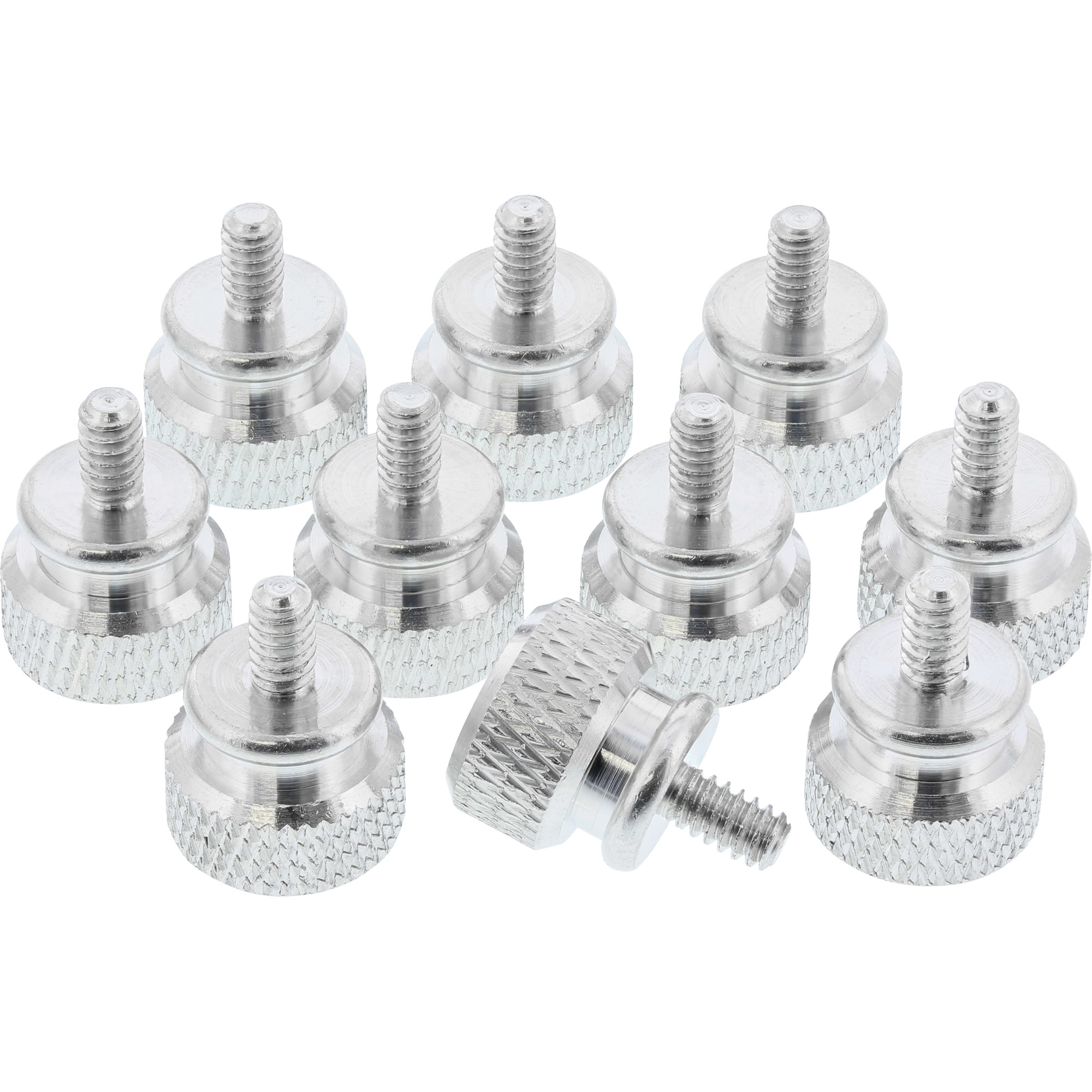 Vis moletées en aluminium InLine, 10 pièces, argent