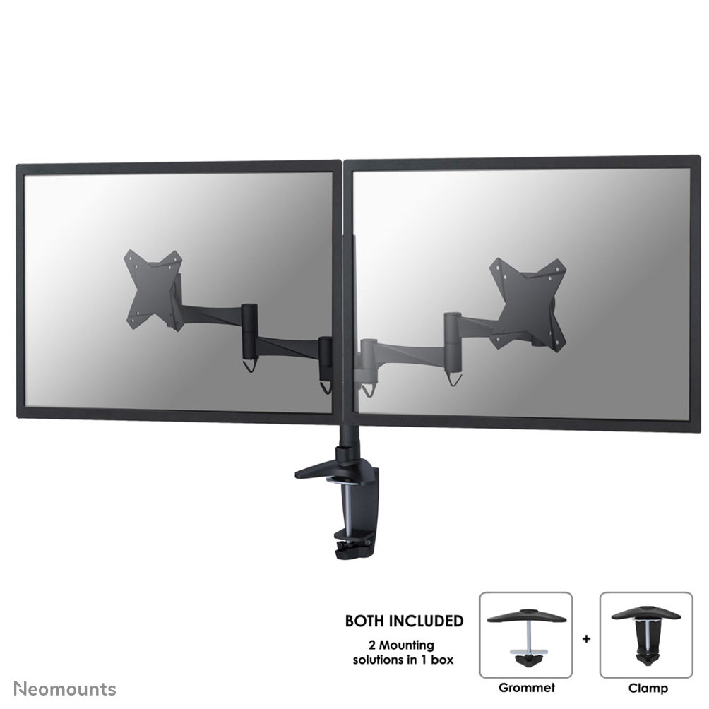 Neomounts by Newstar monitor arm desk mount - Clamp/Bolt-through - 8 kg - 25.4 cm (10") - 68.6 cm (27") - 100 x 100 mm - Black
