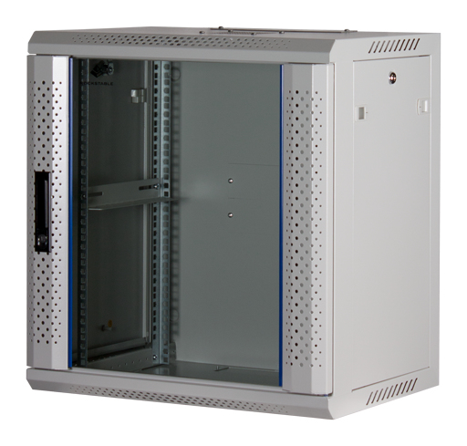 Rockstable 12U 19" Rack mural en verre trempé blanc