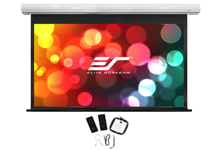 Elite Screens Saker - Motorisé - 2,54 m (100") - 2,21 m - 124,5 cm - 16:9 - Noir - Blanc