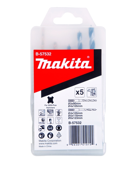Makita B-57532 SDS-Plus jeu de forets métal/bois 5 pièces