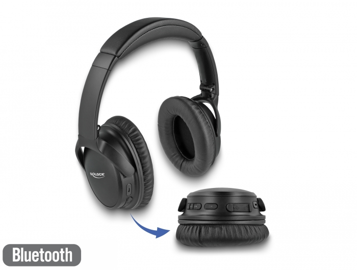 Delock Bluetooth 5.0 KopfhÃ¶rer Over-Ear faltbar mit integriertem Mikrofon und intensivem - Microphone - Bluetooth 5.0 - 27181