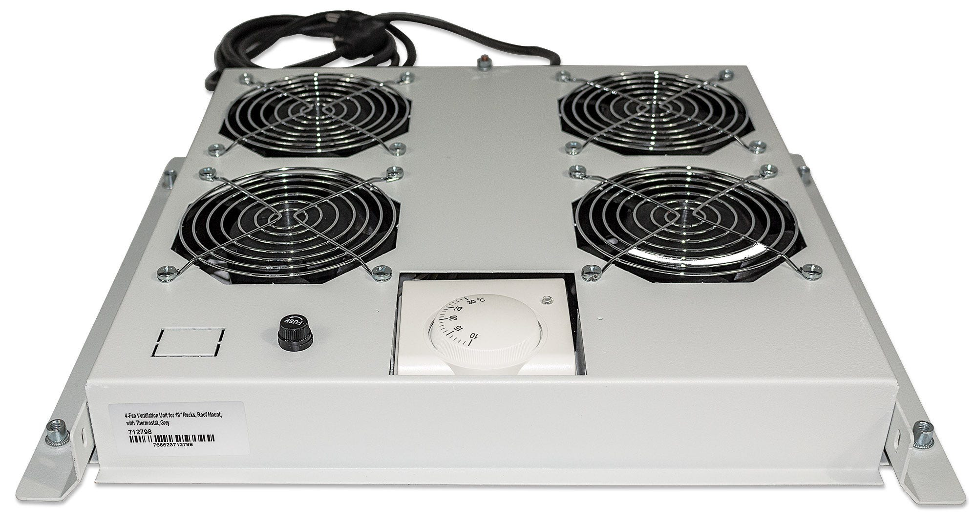 Plateau de ventilation rackable (220/240 V) avec thermostat (4 ventilateurs)