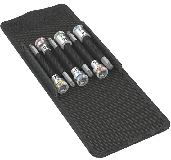 Wera 8767 B TORX HF 1 - Jeu de douilles - 3/8" - Métrique - 6 têtes - 40, 25, 27, 30, 45, 50 mm
