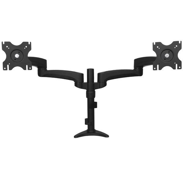 Desk Mount Dual Monitor Arm - Articulating - Supports Monitors 12 to 24 - Adjustable VESA Monitor Arm - Grommet or Desk Mount - Black (ARMDUAL) Plastik Stål Skrivebordsmontering 12-24 2 LCD displays - ARMDUAL