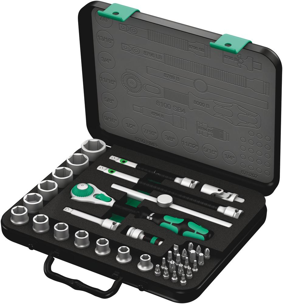 Jeu de douilles Wera 8100 SB 4 Zyklop pouces 3/8" 10 mm 38 pièces.