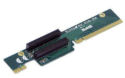 Carte colonne montante SuperMicro 1HE, UIO vers 2x PCI-E, côté gauche