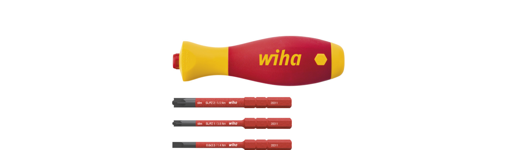 Wiha tournevis avec kit de porte-embouts SoftFinish slimV