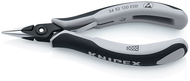 KNIPEX 34 52 130 ESD - Flat Round Pliers 130 mm - 34 52 130 ESD