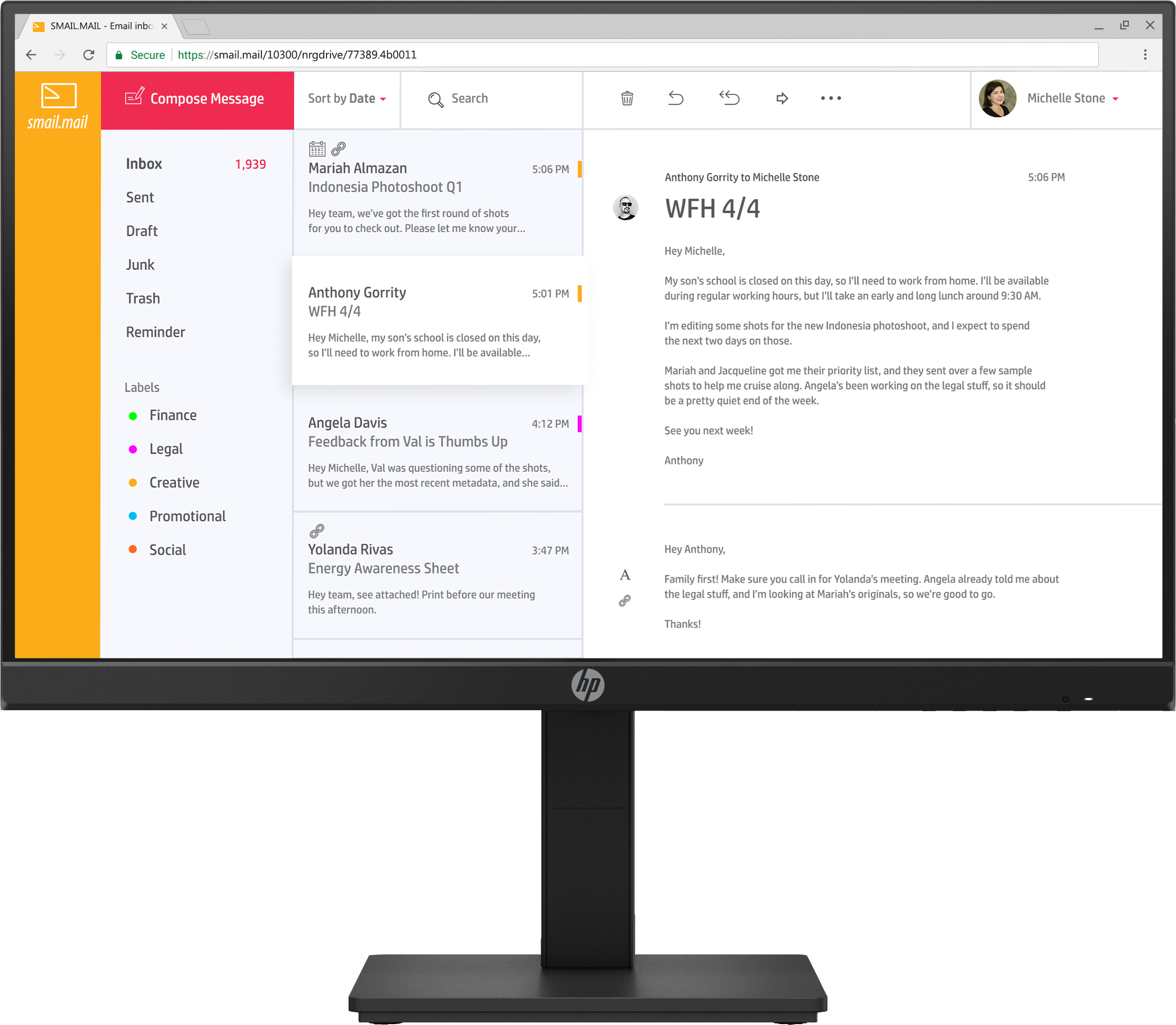 HP P24h G4 (24") FHD IPS Monitor - 60.5 cm (23.8") - 1920 x 1080 pixels - Full HD - IPS - 14 ms - Black - 7VH44AA#ABB
