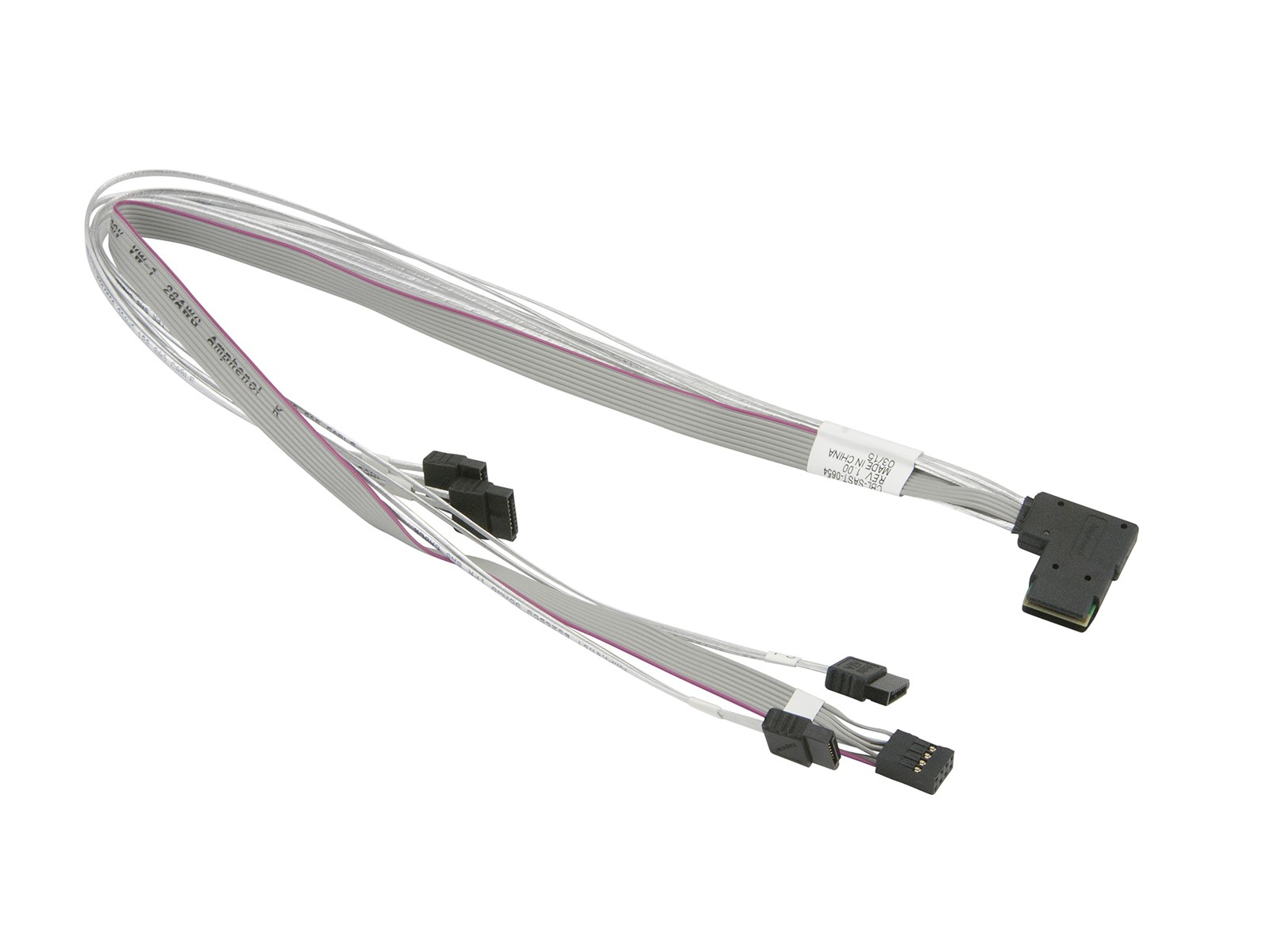 Supermicro Internal MiniSAS / 4 SATA 0.52 m - MiniSAS - SATA - 0.52 m - Gray - White