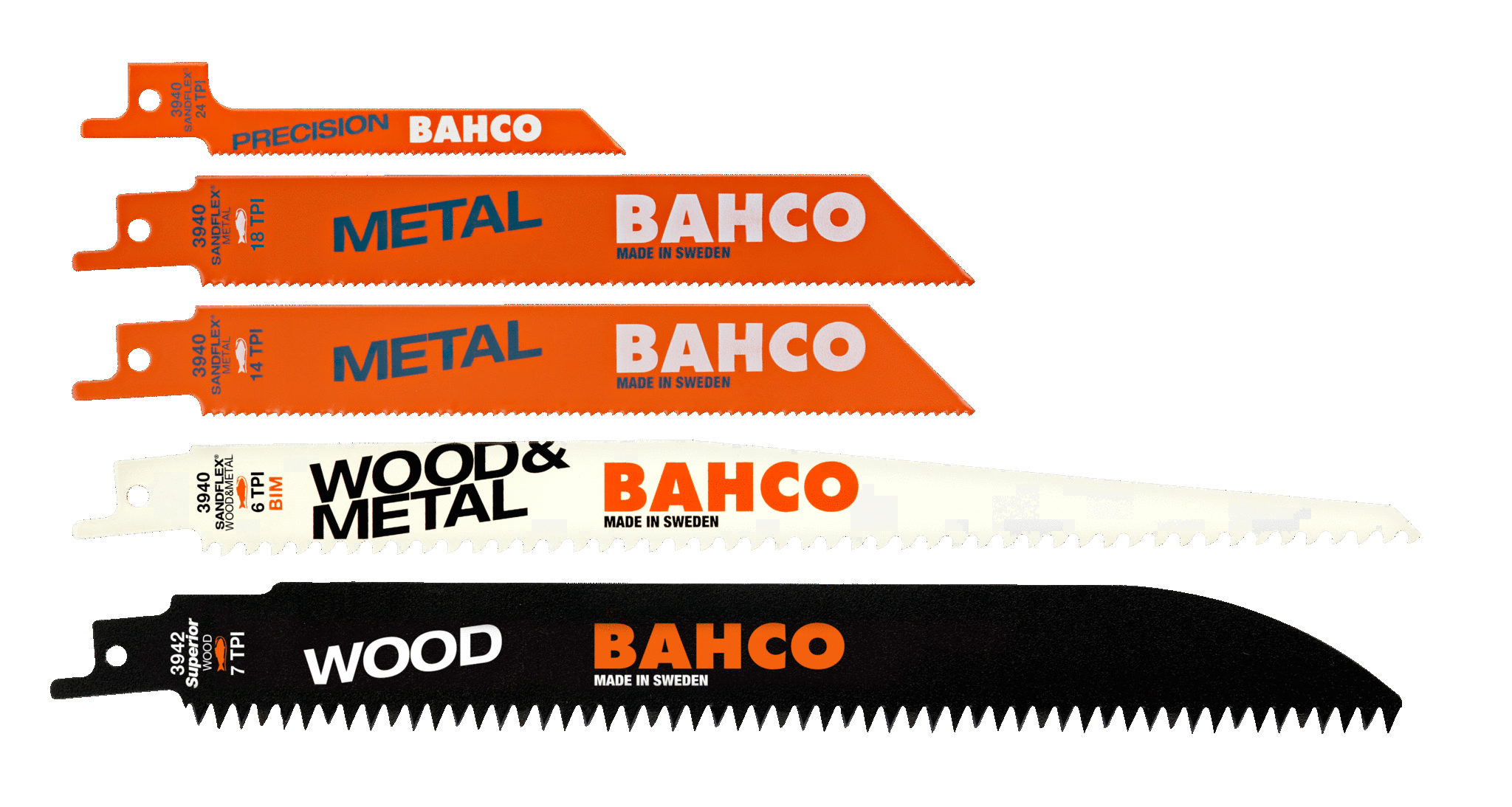 Bahco 3940-MIX-SET-5P Jeu de lames de scie Tiger 150g pour une utilisation variée