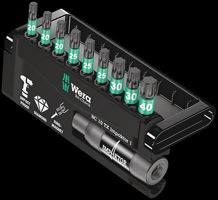 Wera 05057688001 - 9 pièces - Torx Plus - TX20 - TX25 - TX30 - TX40 - 25 mm