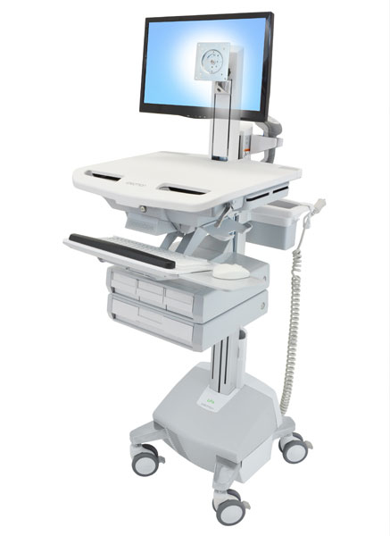 Ergotron StyleView - Chariot multimédia - Aluminium - Gris - Blanc - Aluminium - Plastique - Acier zingué - Écran plat - 15,4 kg - 61 cm (24")