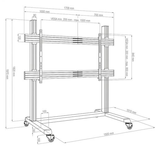 Hagor CPS mobile Stand Single 86-98"