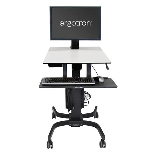 Ergotron WorkFit-C - Single HD Sit-Stand Workstation - Multimedia cart - Black - Grey - 12.7 kg - 76.2 cm (30") - 75 x 75,100 x 100,200 x 100,200 x 200 - 360° - 24-216-085