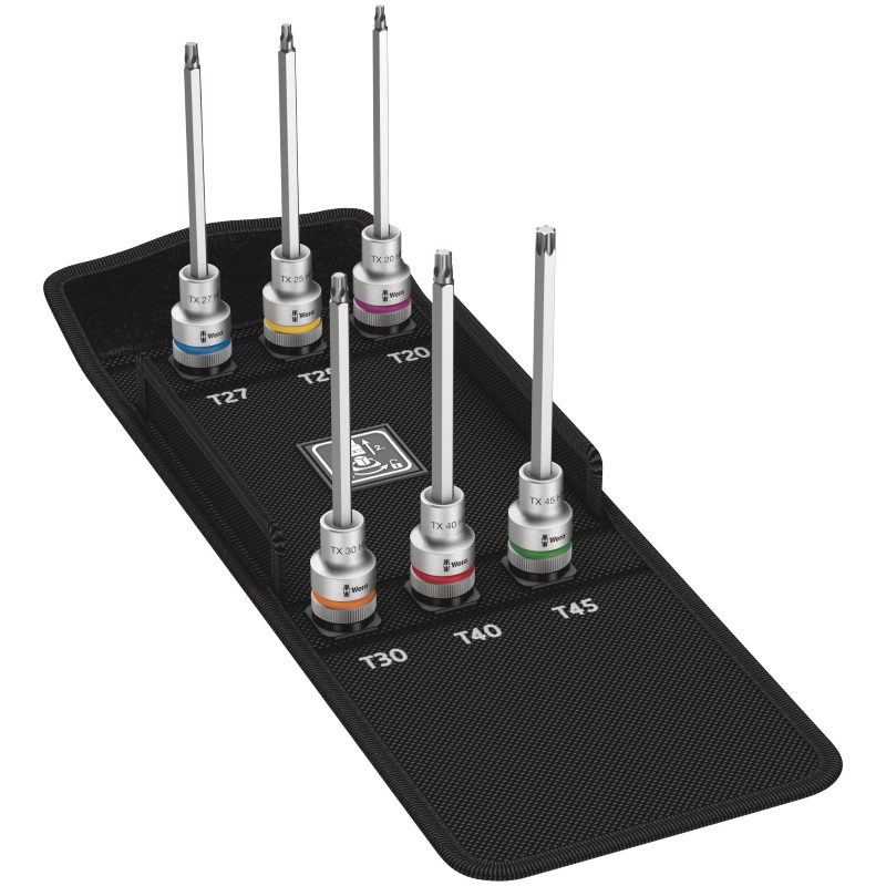 Wera 8767 C TX HF 2 - 6 pièces - Torx - T45, T20, T25, T27, T30, T40 - Acier - 14 cm - 25,4 / 2 mm (1 / 2")