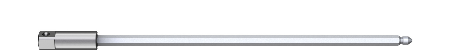 Wiha 285992 embout carré 4 mm, acier au chrome vanadium, 1/4", 15,5 cm