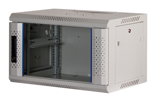 Rockstable 6U 19" Rack mural en verre trempé blanc