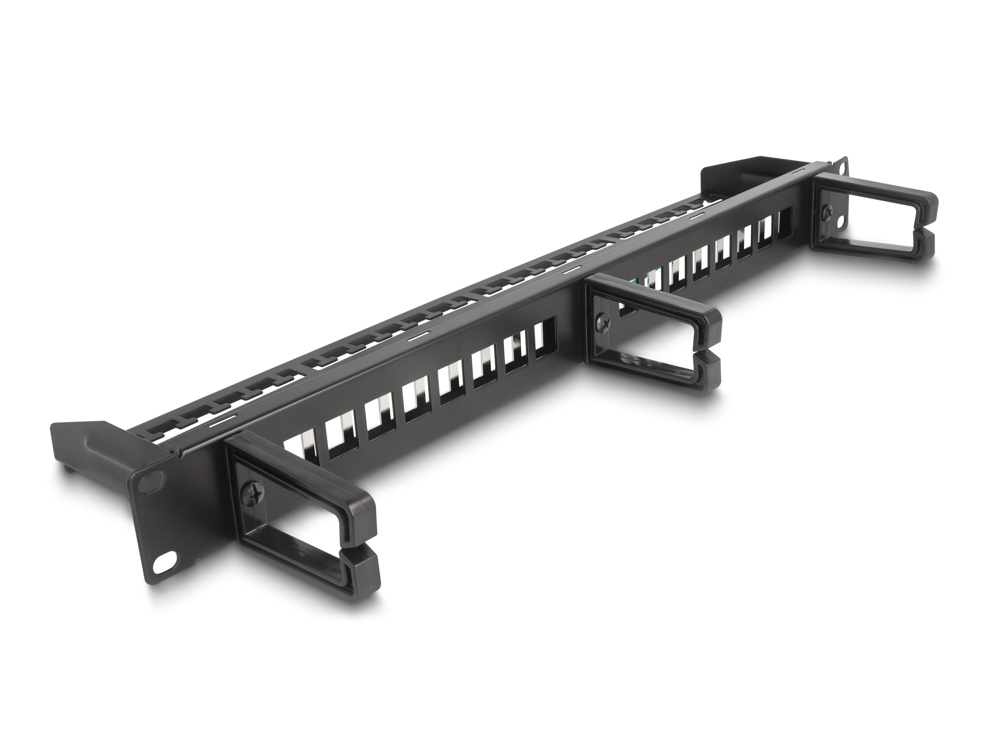 Delock 66237 - Rack mounting - 1U - Black - Metal - Plastic - 69 mm - 483 mm - 66237