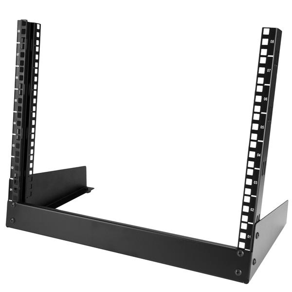StarTech 8 HE Desktop Rack - 2 Post Open Frame Rack - Open frame rack (2 posts) - 8U - RK8OD