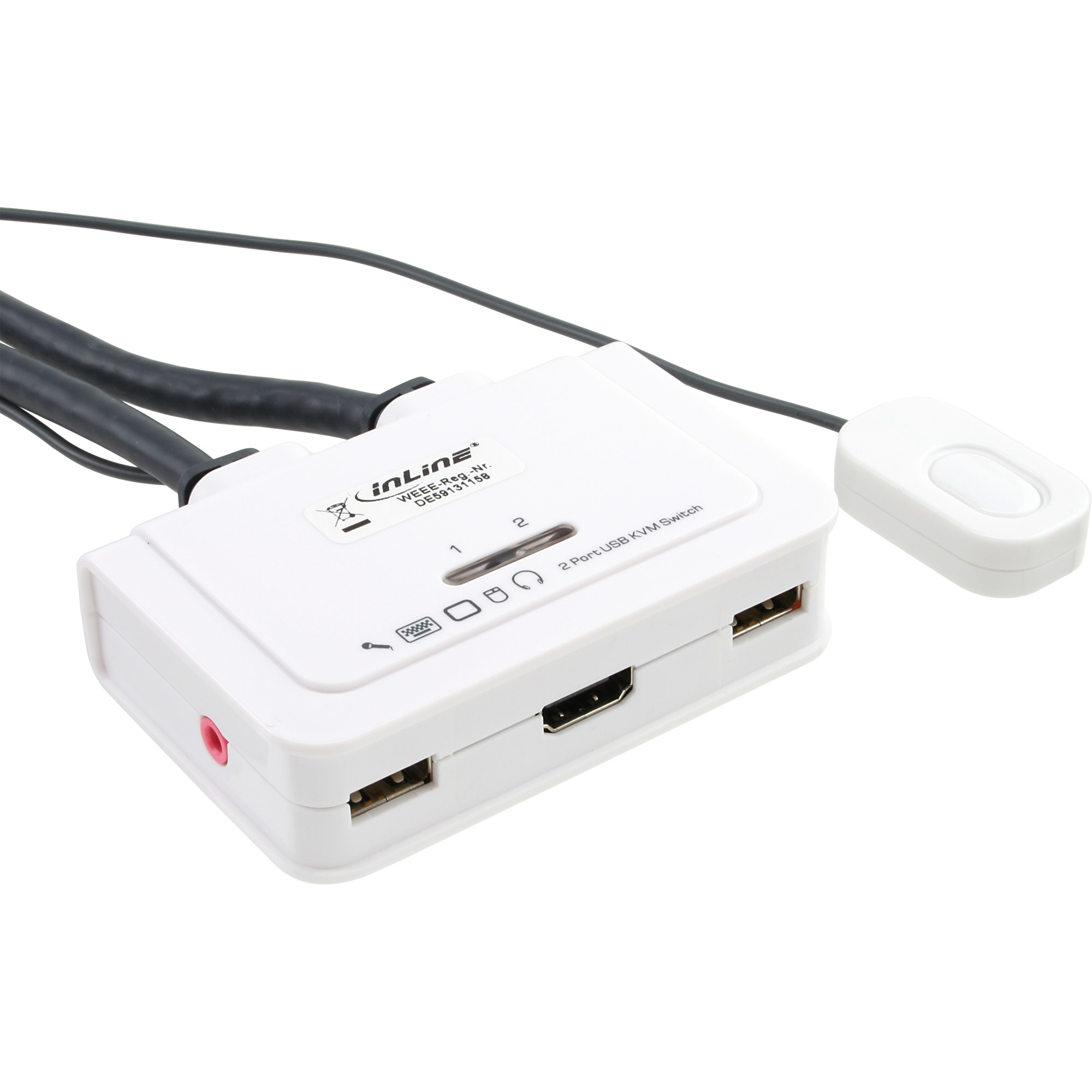 Commutateur KVM HDMI 2 ports en ligne audio USB