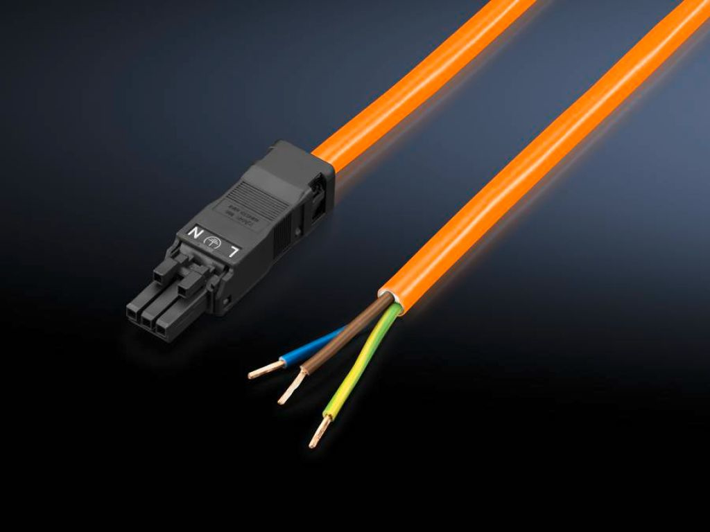 Rittal Câble de raccordement pour alimentation 3 pôles 100-240 VL 3000 mm UL orange
