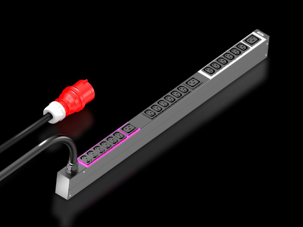 Rittal PDU Basic - Power distribution unit - AC current 400 V - 11 kW - 3 Phases - output connections: 21