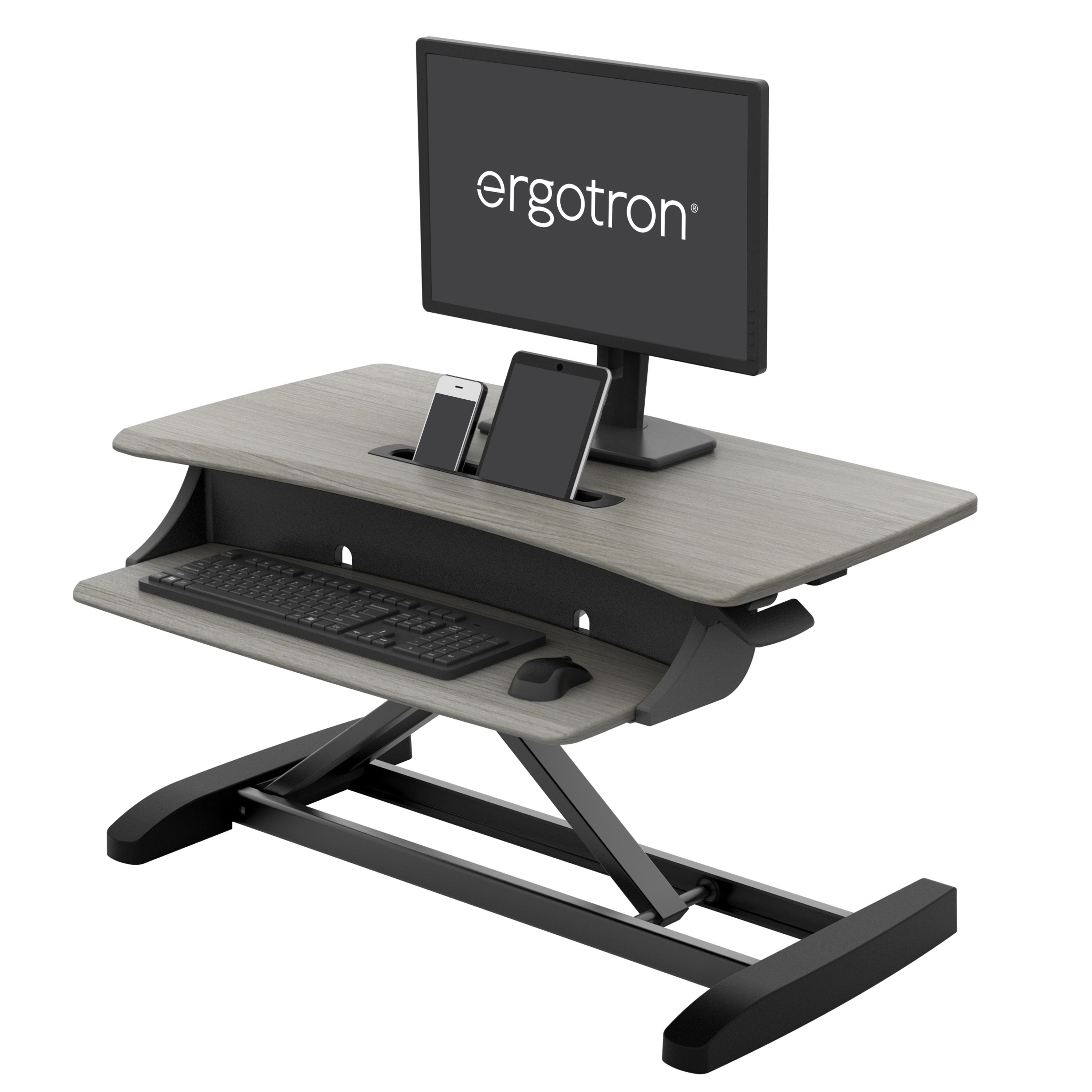Ergotron WorkFit-Z Mini - Noir - Gris - 61 cm (24") - 31,8 cm - 11,3 kg - Forme rectangulaire - 790 mm