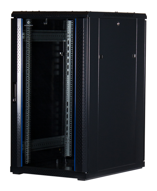 Rockstable 22U 19" Armoire de serveur en verre trempé autoportante