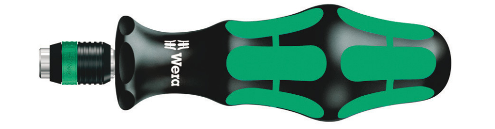 Tournevis porte-embout Wera 816 R avec mandrin à serrage rapide Rapidaptor - 33 mm - 12 cm - 33 mm - 72 g - Noir/vert