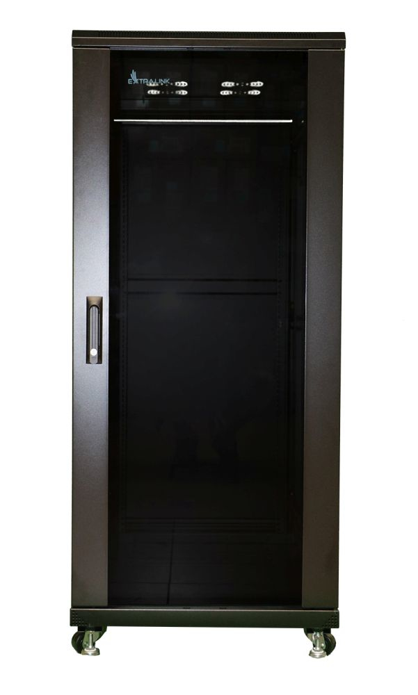 Extralink EX.11366 - Rack autoportant - 27U - 1000 kg - Serrure à clé - Rails de rack - Pieds réglables