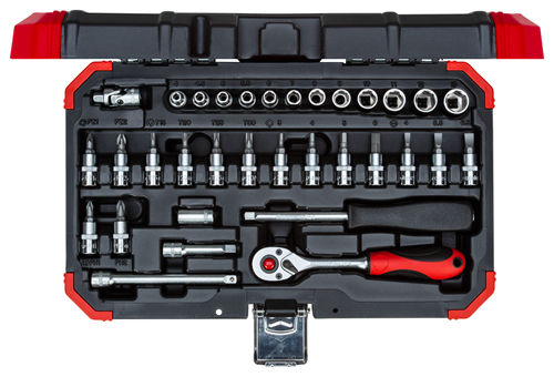 Jeu de douilles Gedore 1/4" SW4-13 mm, 33 pièces, 3300051