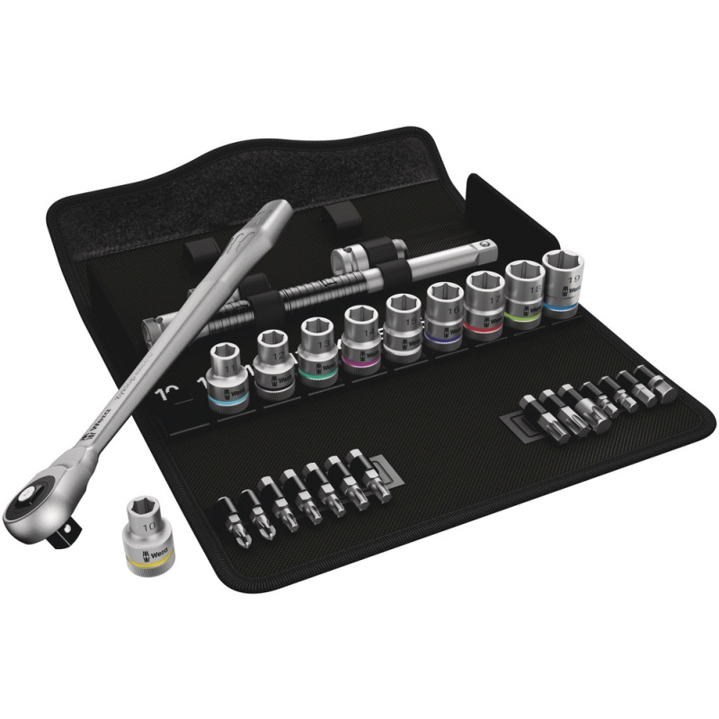 Wera 8100 SC 7 - Jeu de clés à douille - Noir, Chrome - CE - Manche à cliquet - 1 pièce(s) - 1/2"