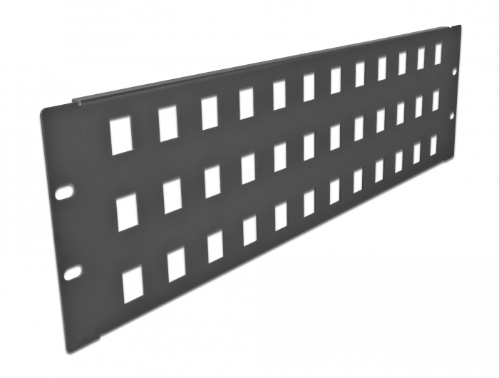 Delock 66838 - Keystone panel - Black - Metal - 3U - China - 48.3 cm (19") - 66838