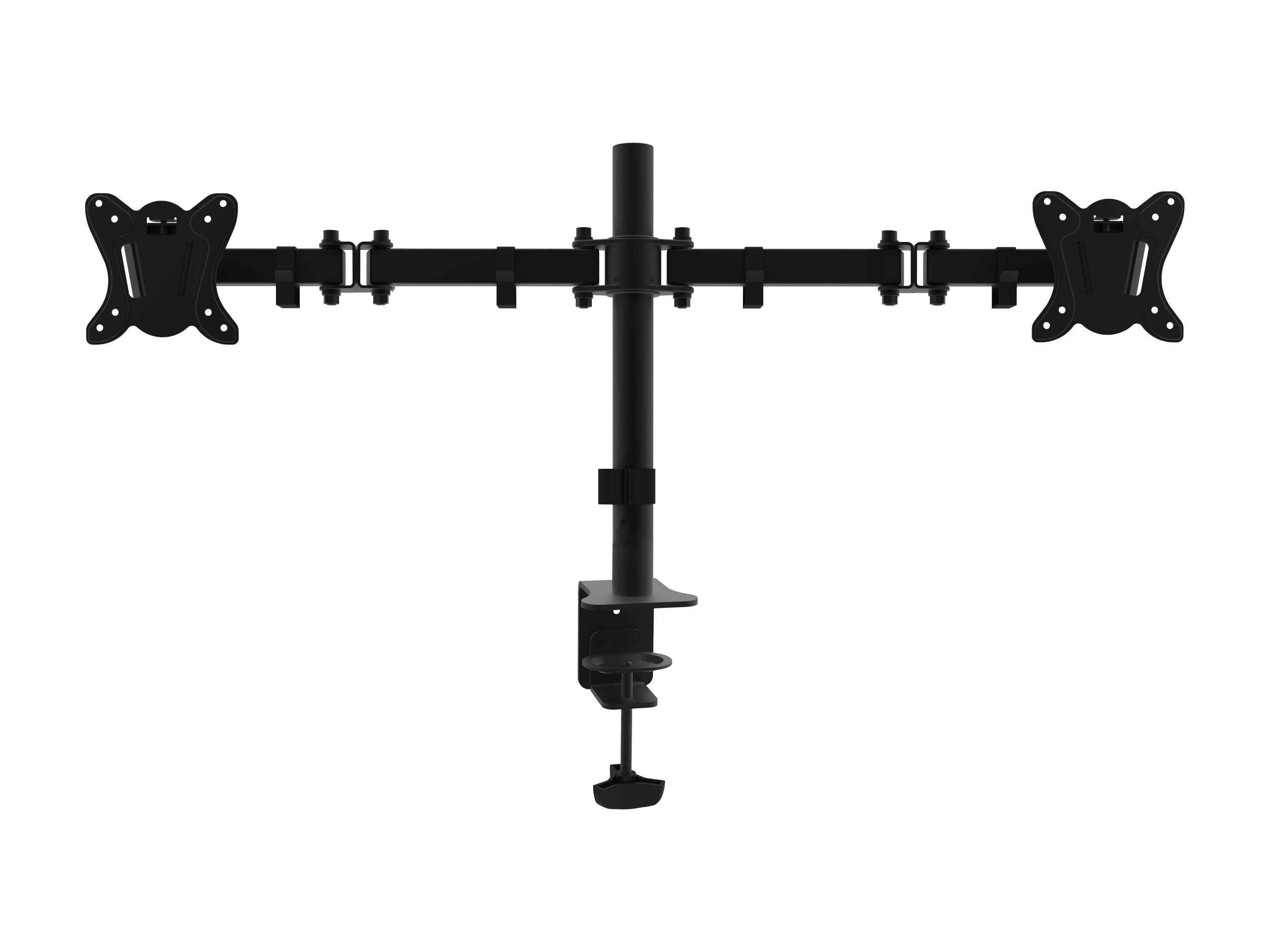 Support de bureau articulé Equip pour deux écrans 13"-27" - Pince - 16 kg - 33 cm (13") - 68,6 cm (27") - 100 x 100 mm - Noir