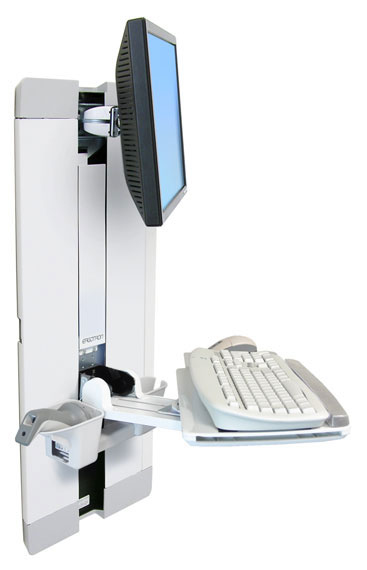 Ergotron StyleView - Chariot élévateur vertical - Chambre patient - 14,9 kg - 61 cm (24") - 75 x 75 mm - 100 x 100 mm - Blanc