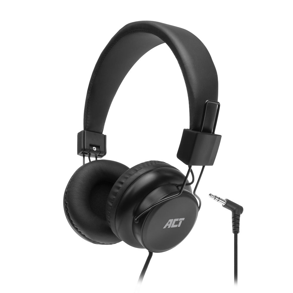 ACT Casque stéréo pliable avec connecteur audio 3,5 mm, portable