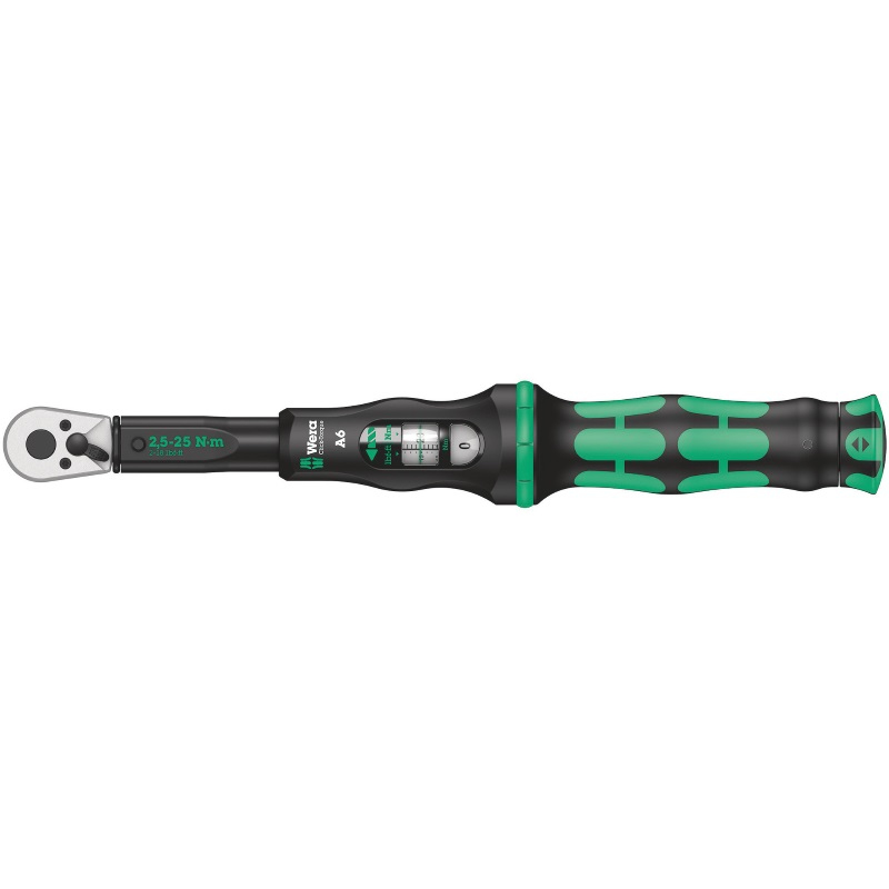 Wera Click-Torque A 6 - Clé à douille - 1 pièce(s) - Noir, Vert - Manche à cliquet - 1/4"