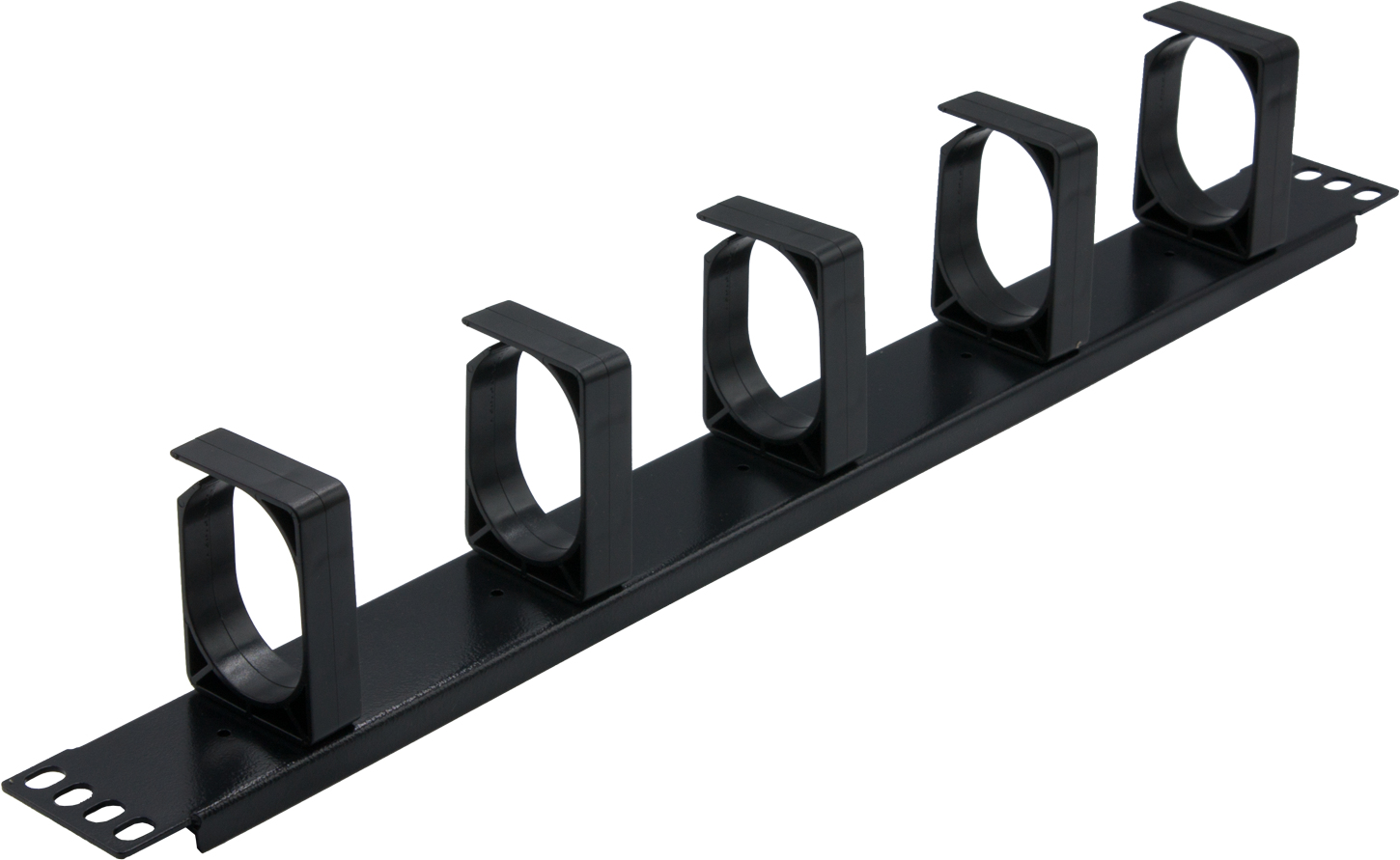 Rockstable 1U 19" Panneau de gestion des câbles 5 voies Noir
