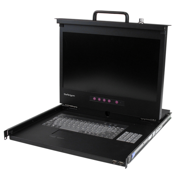 StarTech 1 HE KVM console for server racks - VGA KVM - 17.3" - 1080p HD - KVM console with KVM switch - 1 port - 43.9 cm (17.3") - rack - installable - 1920 x 1080 Full HD (1080p) - 300 cd/m? - 800:1 - VGA - black - 1U - RKCONS17HD