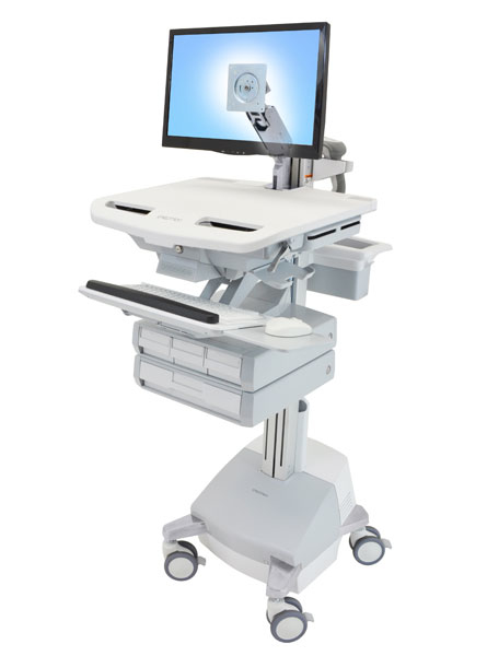 Ergotron StyleView - Chariot multimédia - Aluminium - Gris - Blanc - Aluminium - Plastique - Acier zingué - Écran plat - 17,3 kg - 61 cm (24")