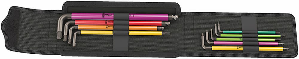 Wera 05004173001 - Jeu de clés Allen en L - Métrique - 9 pièces - 2, 2, 5, 3, 4, 5, 6, 8 mm