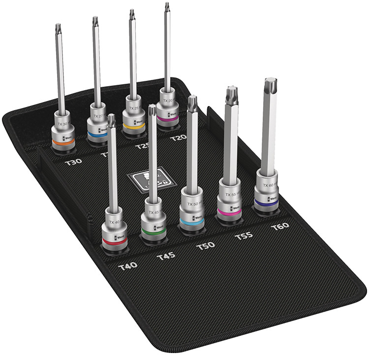 Wera 8767 C HF 3 - Clé Torx à ailettes - T20, T25, T27, T30, T40, T45, T50, T55, T60 - Métallique - Acier - 1,27 cm - 140 mm