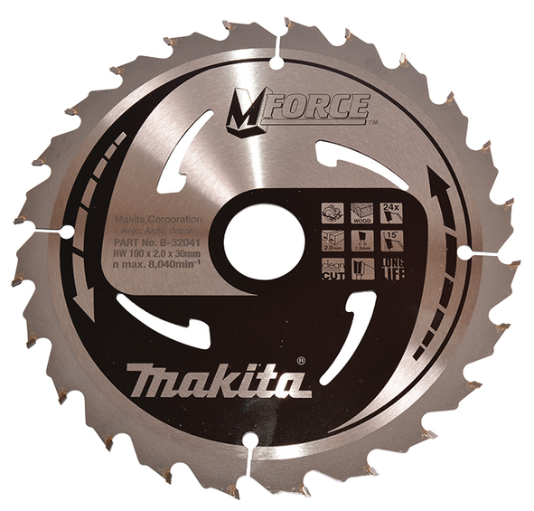 Makita MForce Sagblad 190x30mm 1,2-2mm - B-32041