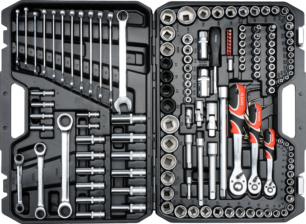 Yato YT-38811 Jeu de clés à douille - 150 pièces chrome vanadium, 12kg