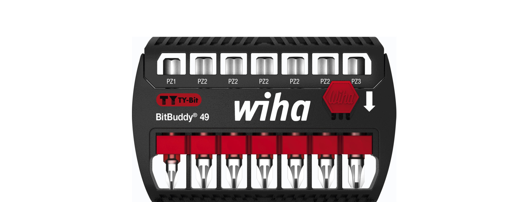 Wiha BitBuddy TY Jeu d'embouts Pozidriv - Jeu de 8 pièces longues