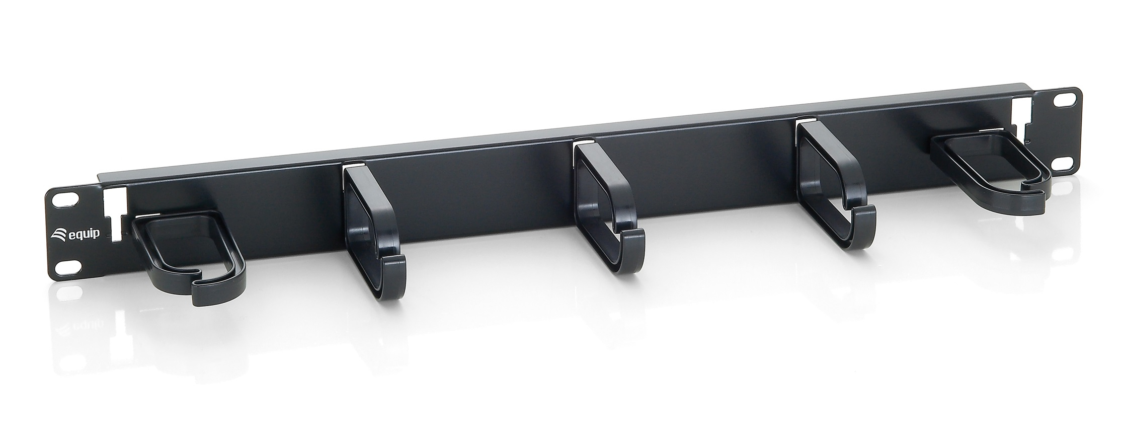 Panneau de gestion des câbles Equip 19" pour montage en rack - Noir (RAL 9005) - Métal - Plastique - 48,3 cm (19") - 44 mm - 76,5 mm
